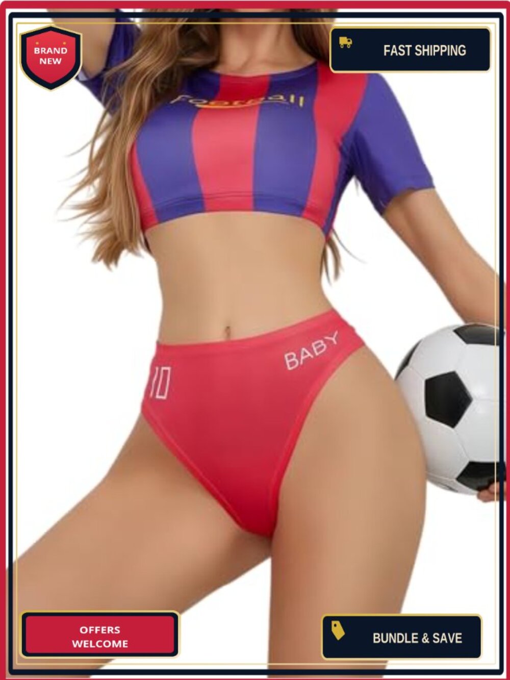 Cheerleader Lingerie Costume Set Top Thong Cosplay Football